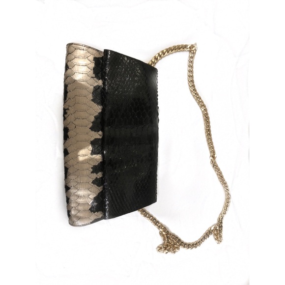 Von Ruthenberg Python Clutch Gold Cuban link chain